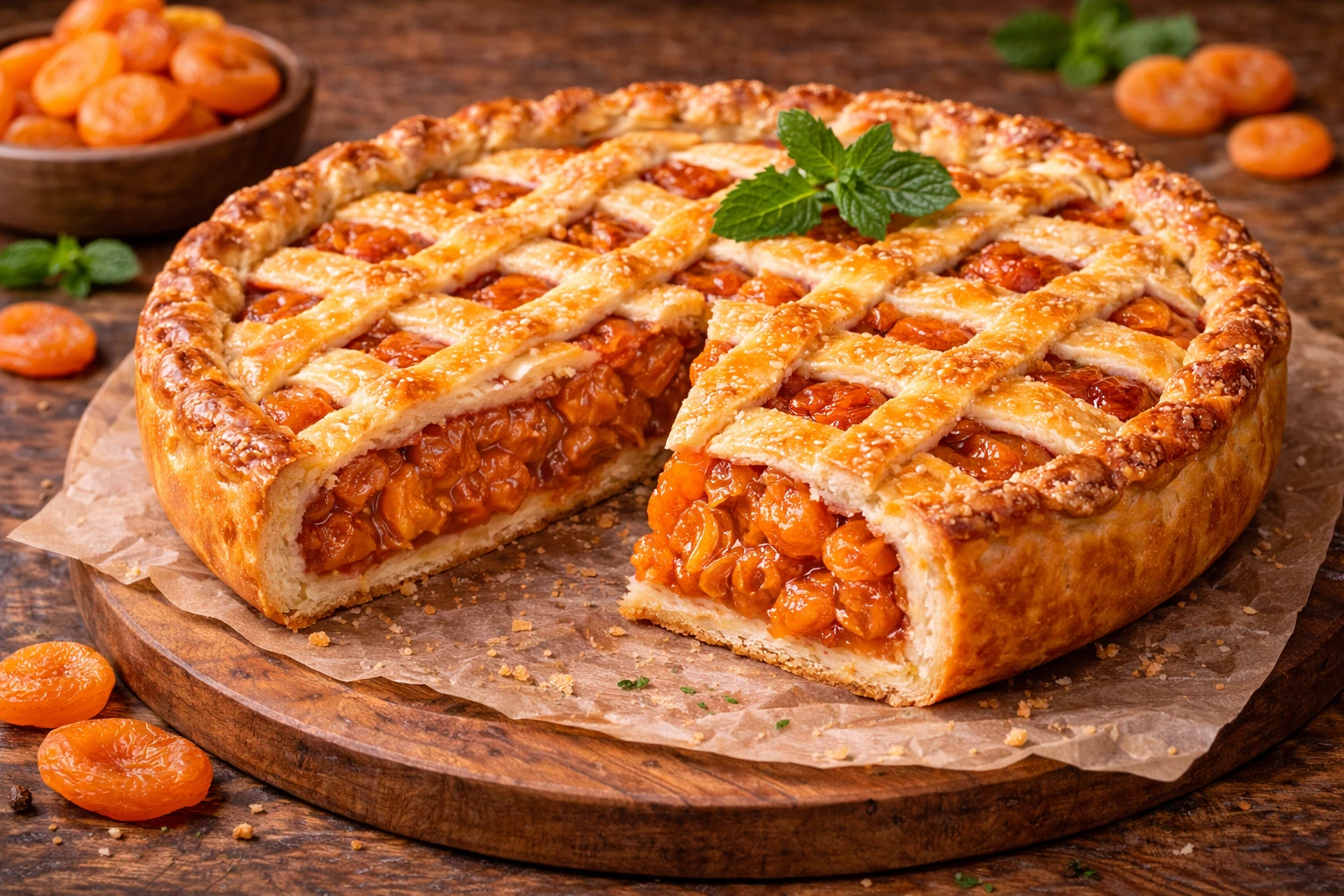 Пирог с курагой